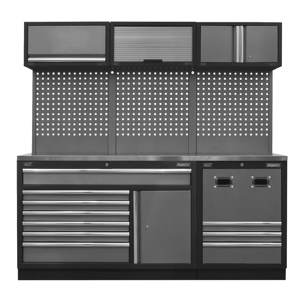 Superline PRO® Modular Storage System Combo with Stainless Steel Worktop
