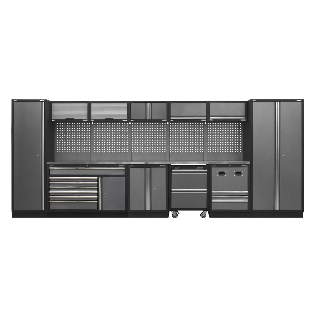 Superline PRO® Storage System with Stainless Steel Worktop 4.9m