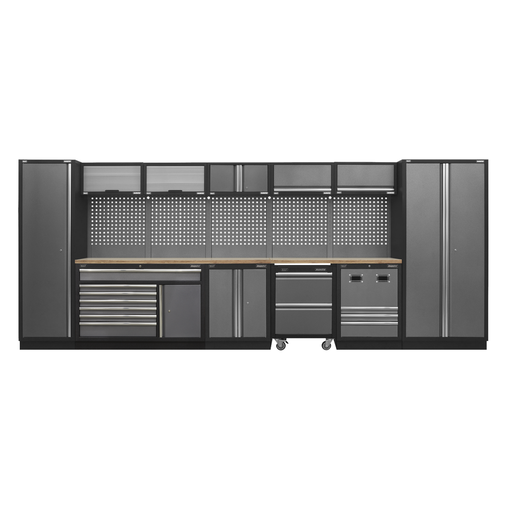 Superline PRO® Storage System with Pressed Wood Worktop 4.9m