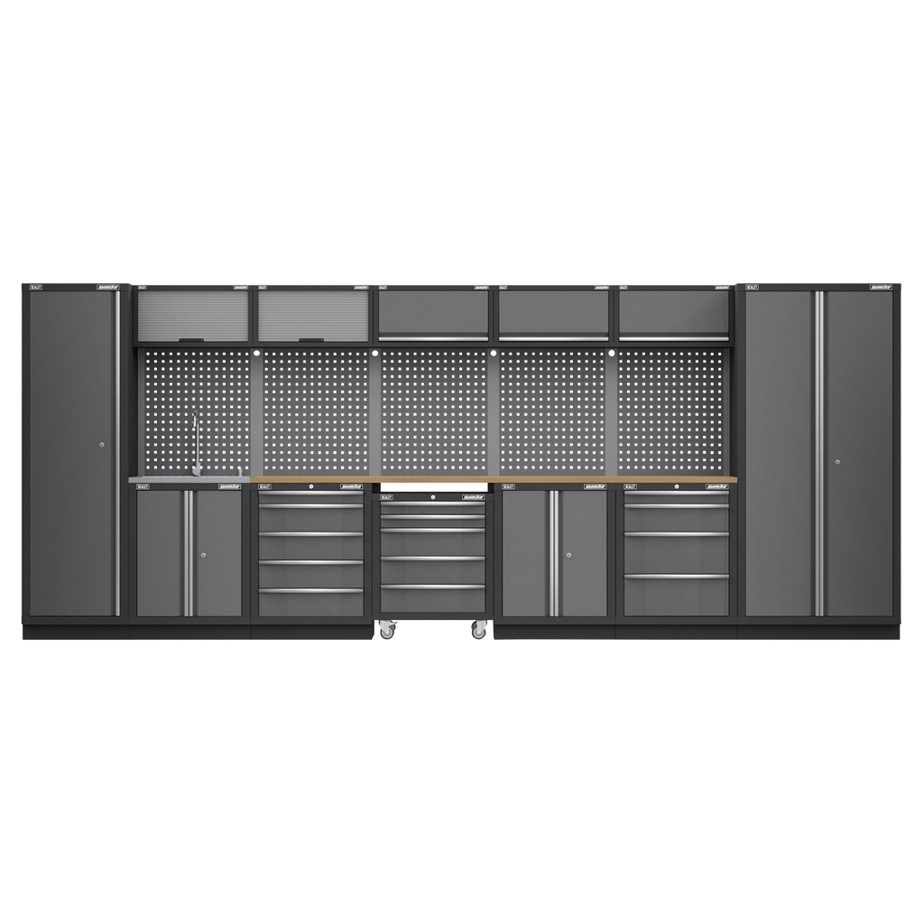 Superline PRO® Storage System with Pressed Wood Worktop 4.9m