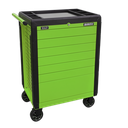 Superline PRO® Push-To-Open Rollcab 7 Drawer - Green
