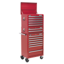 Superline PRO® Topchest, Mid-Box Tool Chest & Rollcab Combination 14 Drawer - Red