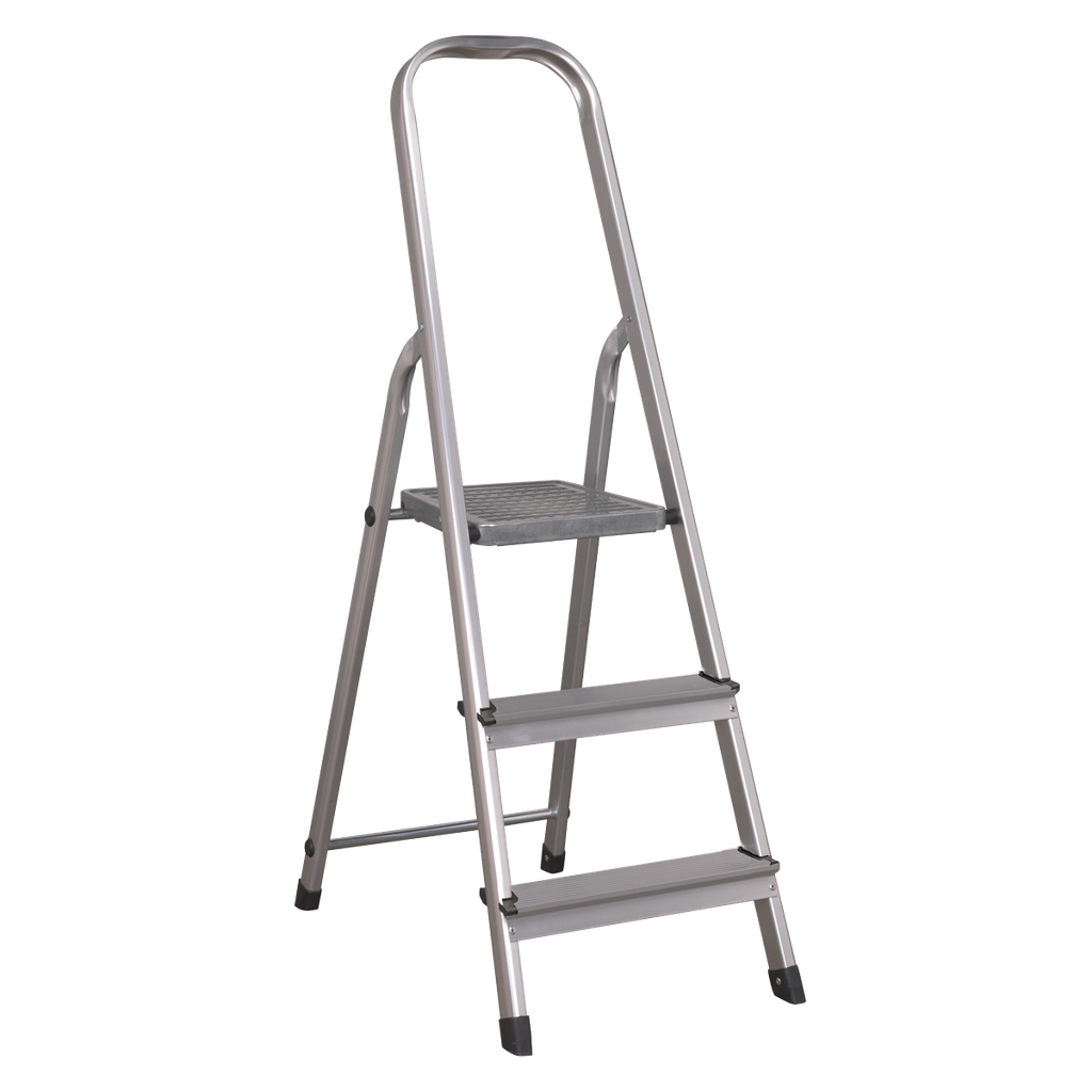 Step Ladder 3-Tread Aluminium - BS EN 131