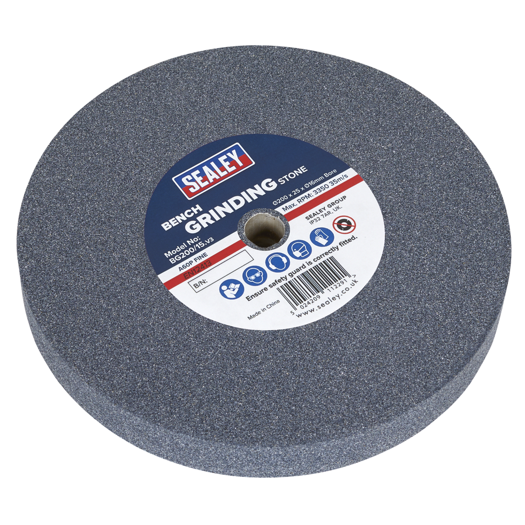 200 x 25mm Grinding Stone 16mm Bore - A60P Fine