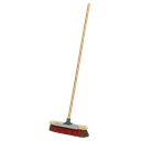 Heavy-Duty Stiff/Hard Bristle Broom with Scraper 16"(405mm)