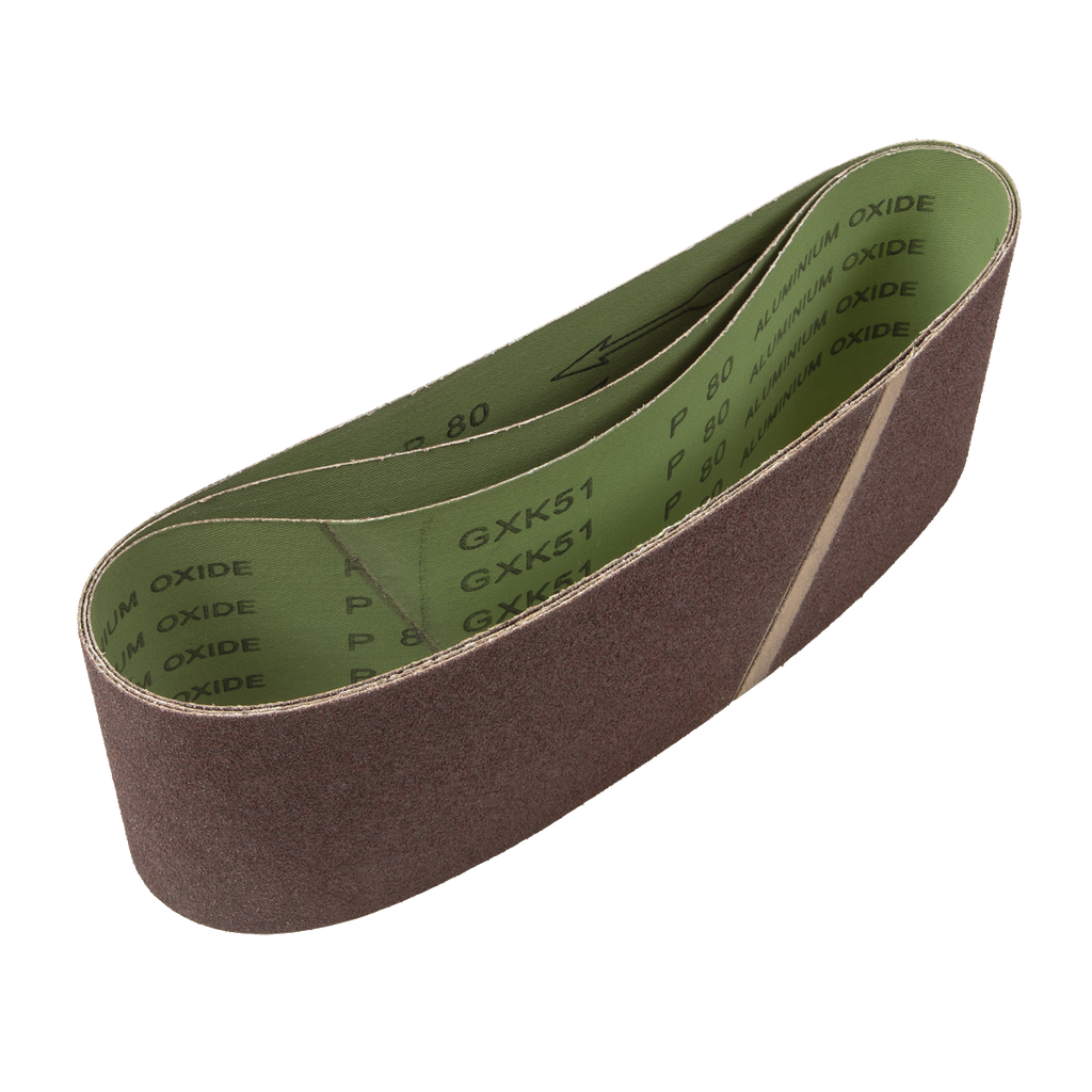 100 x 610mm Sanding Belt 80Grit - Pack of 3