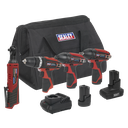 4 x SV12 Series Cordless Power Tool Combo Kit 12V - 2 Batteries