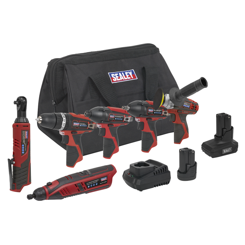 6 x SV12 Series Cordless Power Tool Combo Kit 12V - 2 Batteries