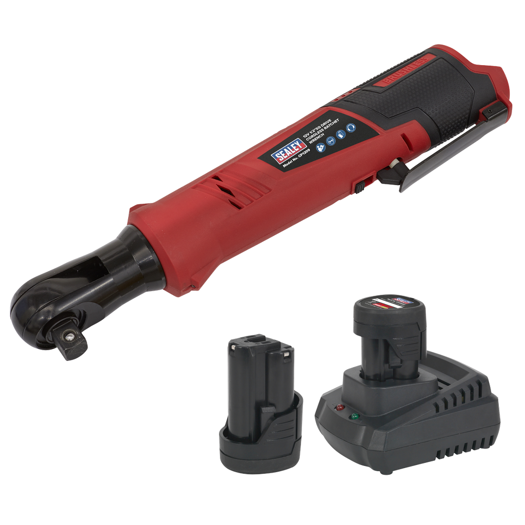 SV12 Series 1/2"Sq Drive Cordless Ratchet Wrench Kit 12V - 2 Batteries