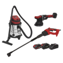 3 x SV20 Series Cordless Car Valeting Combo Kit 20V - 2 Batteries