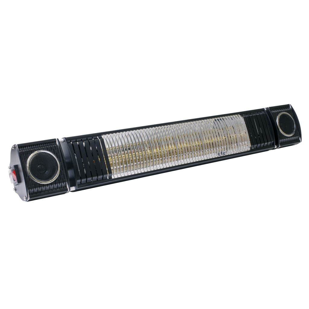 Dellonda Infrared Outdoor 2000W Patio Heater with Speakers for Music, Black