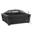 Dellonda 89cm Square Outdoor Fire Pit, Black