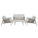 Dellonda Fusion Aluminium Outdoor Sofa, Arm Chairs & Coffee Table Set 4pc