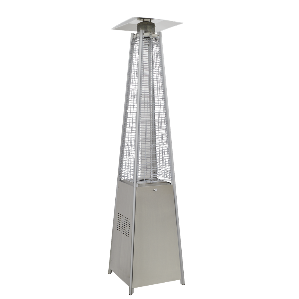 Dellonda 13kW Pyramid Gas Patio Heater 13kW Commercial/Garden Use - Stainless Steel