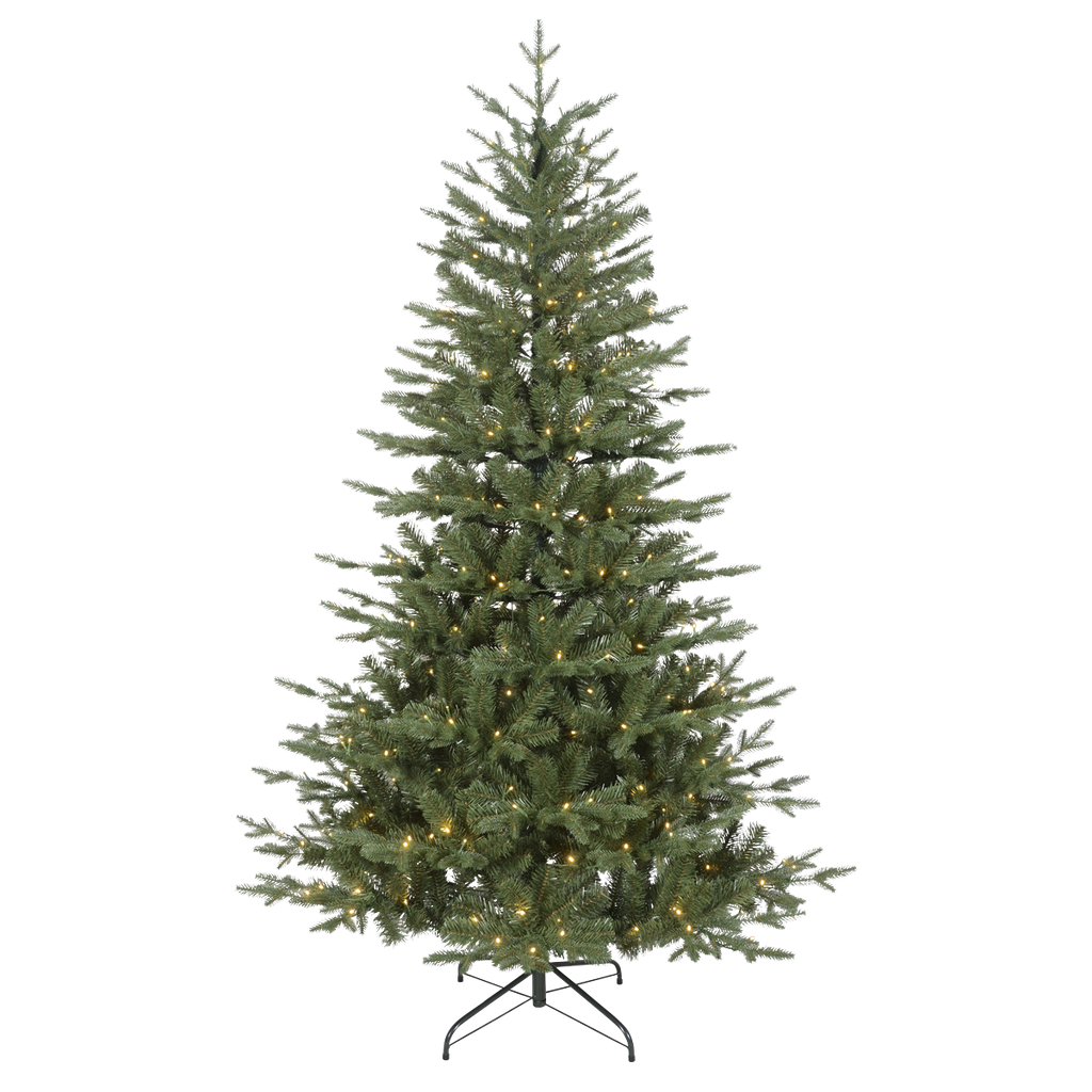 Dellonda Pre-Lit Hinged Christmas Tree with 350 Warm White LED Lights 7ft(210cm)