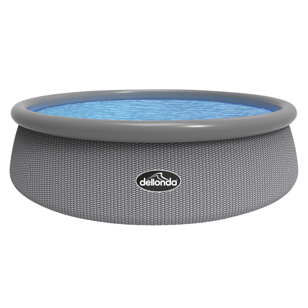Dellonda Paddling/Swimming Pool & Pump 15ft - Gray Rattan Effect