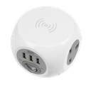 1.4m Extension Cable Cube & Wireless Charging Pad 3 x 230V & 3 x USB Sockets