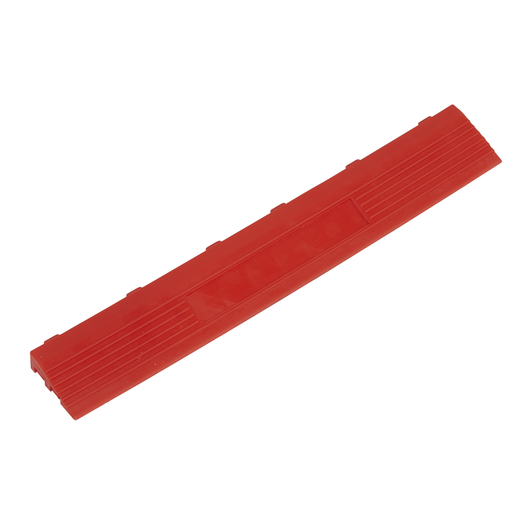 Polypropylene Floor Tile Edge 400 x 60mm, Red Female - Pack of 6