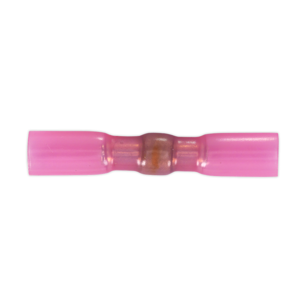 Heat Shrink Butt Connector with Crimp & Solder, Red - Pack of 25