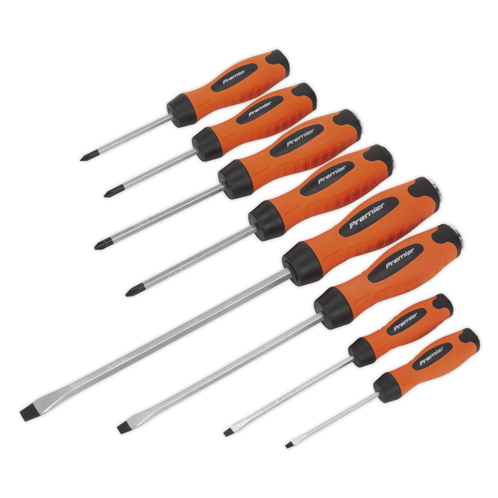Premier Hammer-Thru Screwdriver Set 8pc - Hi-Vis Orange