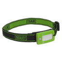 Rechargeable Head Torch with Auto-Sensor 2W COB LED - Green