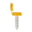 Numberplate Screw with Flip Cap 4.2 x 19mm, Yellow - Pack of 50