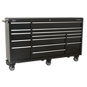 Premier™ Heavy-Duty Extra-Wide Rollcab 15 Drawer 1845mm - Black