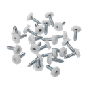 Numberplate Screw with Plastic Enclosed Head 4.8 x 18mm, White - Pack of 50