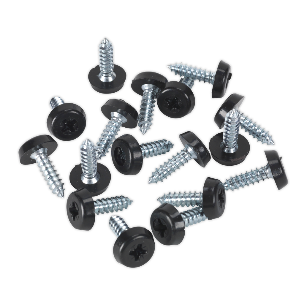 Numberplate Screw with Plastic Enclosed Head 4.8 x 18mm, Black - Pack of 50