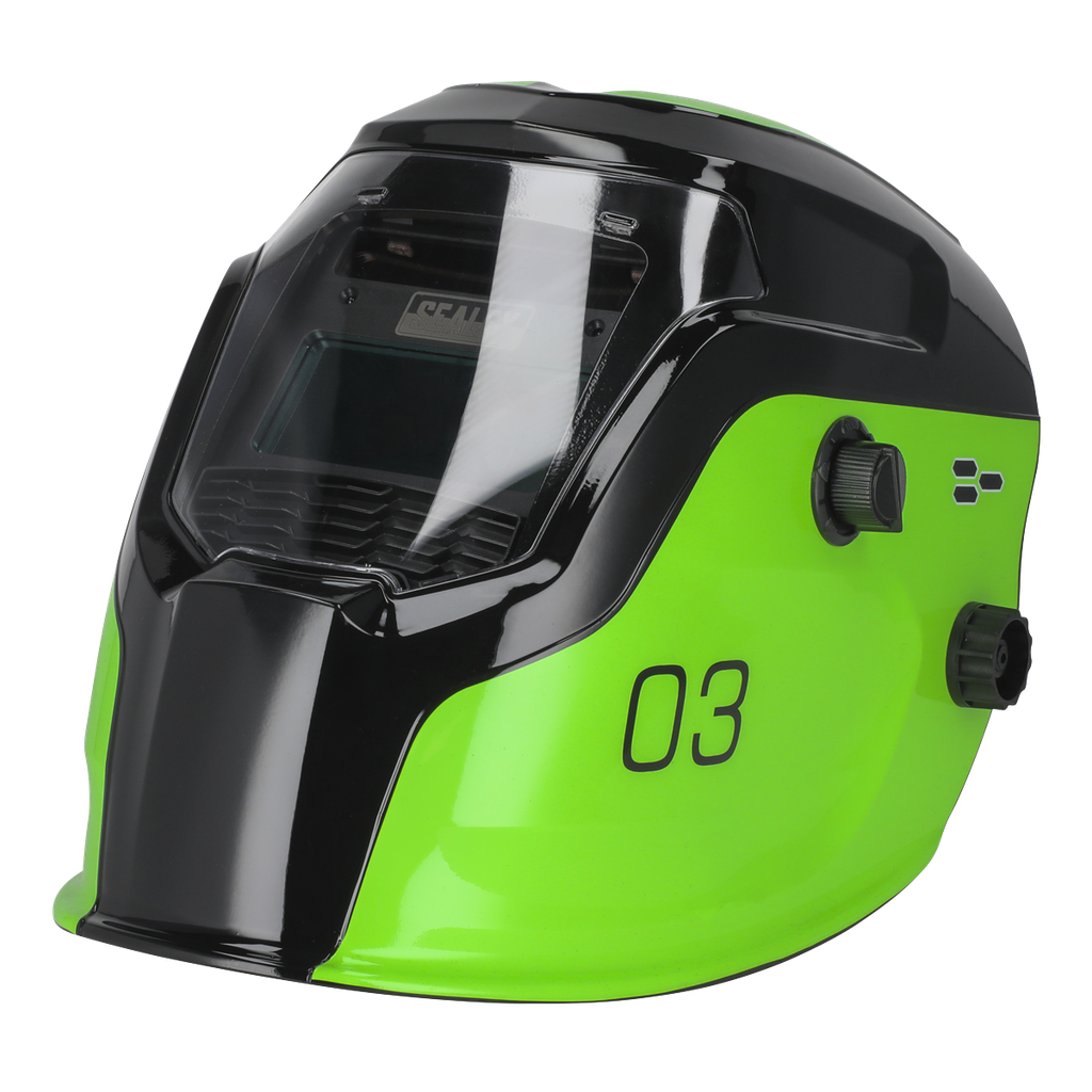 Auto Darkening Welding Helmet Shade 9-13 - Green