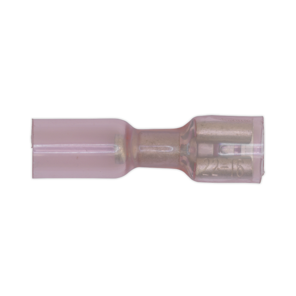 Heat Shrink Push-On Female Terminal 6.4mm, Red - Pack of 25