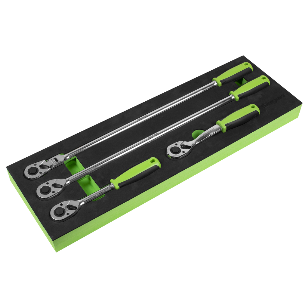 Siegen Ratchet Wrench Set with Flip Reverse 1/2"Sq Drive 4pc
