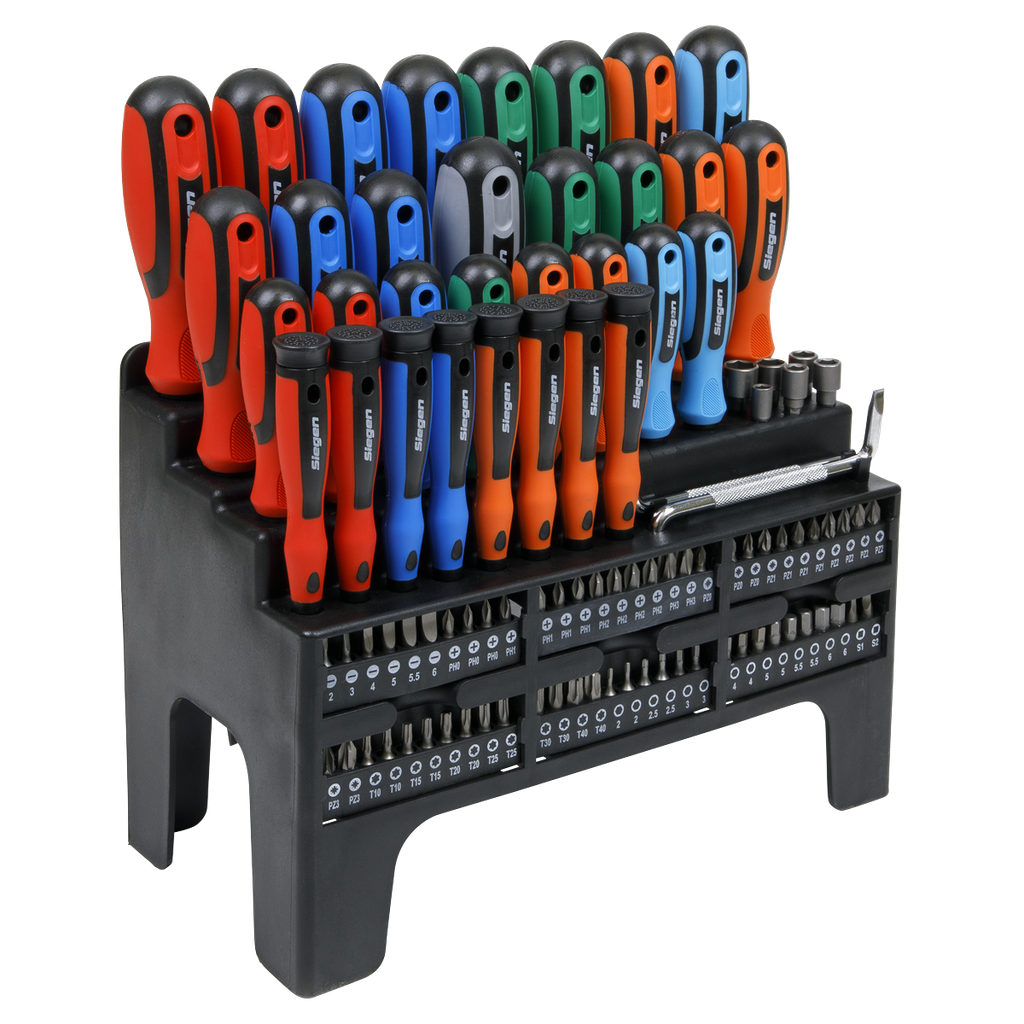 Siegen Screwdriver, Bit & Nut Driver Set 100pc