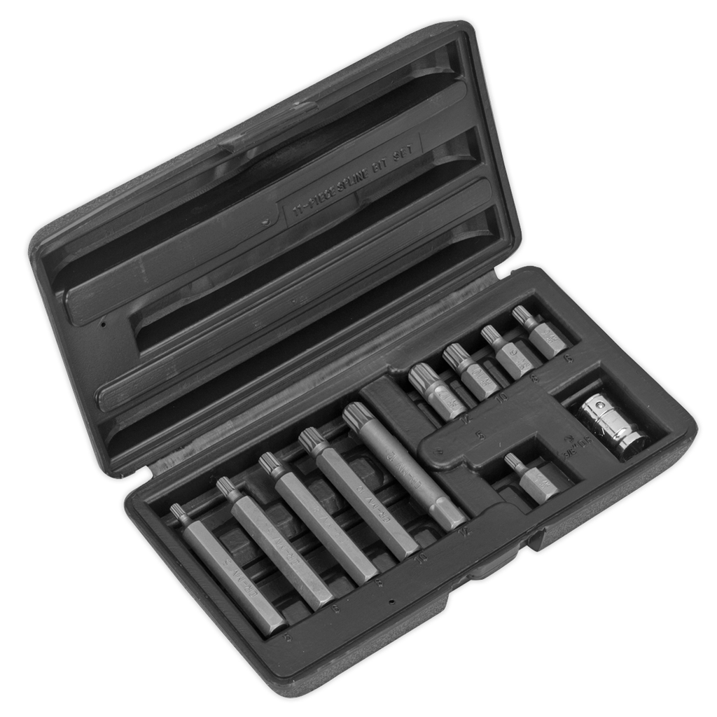 Siegen Spline Bit & Holder Set 3/8"Sq Drive 11pc