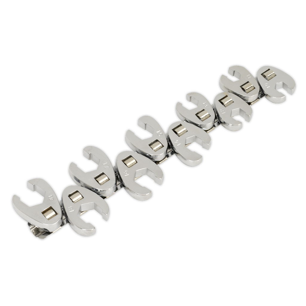 Siegen Flare Nut Crow's Foot Wrench Set 3/8"Sq Drive 10pc