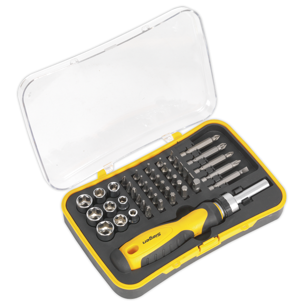 Siegen Ratchet Screwdriver Socket & Bit Set 45pc