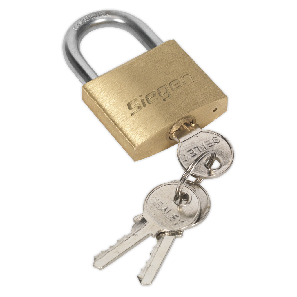Siegen Brass Body Padlock with Brass Cylinder 40mm