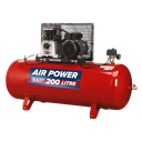 200L Belt Drive Air Compressor with Cast Cylinders 3hp