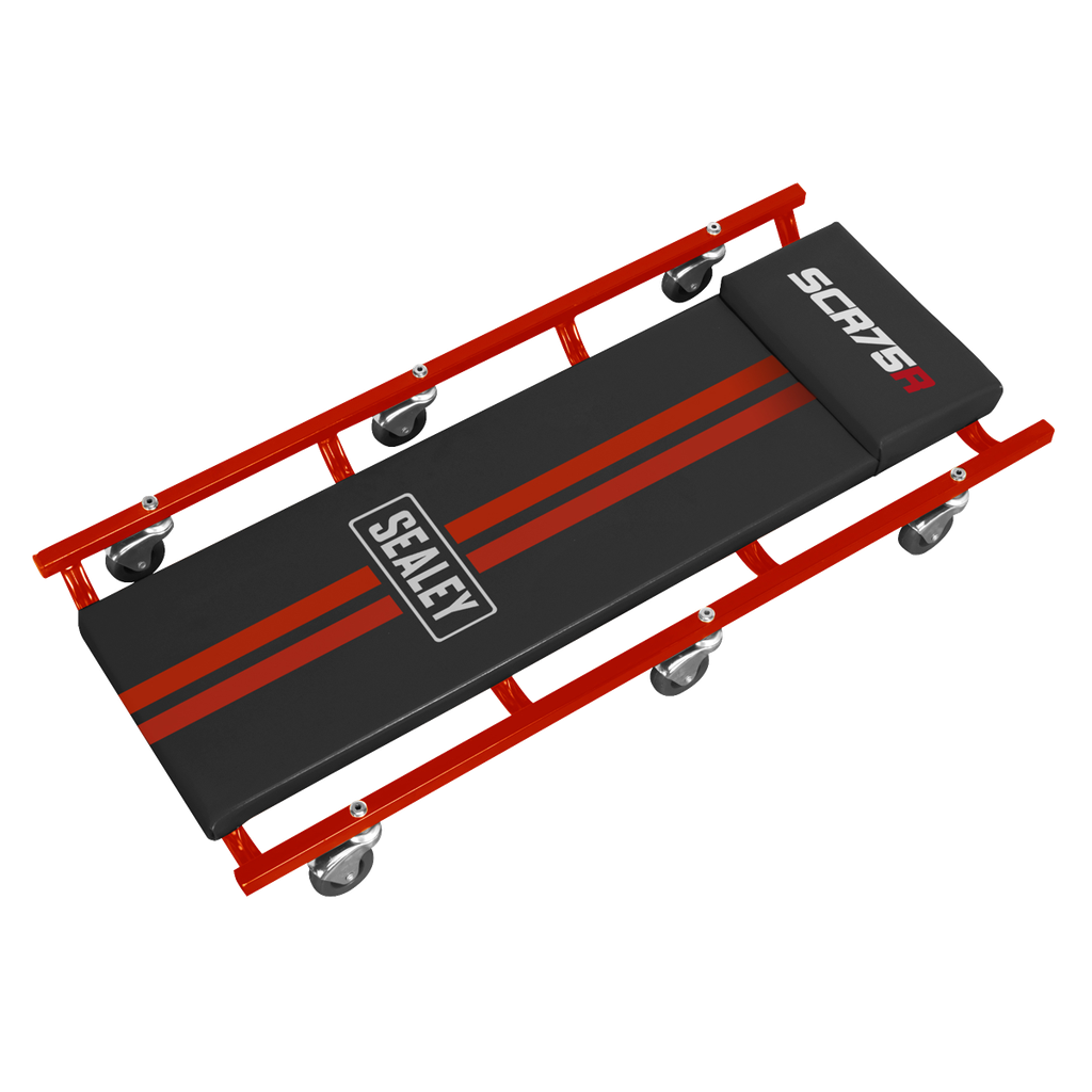 American-Style Deluxe Creeper 36" with Steel Frame & 6 Wheels - Red