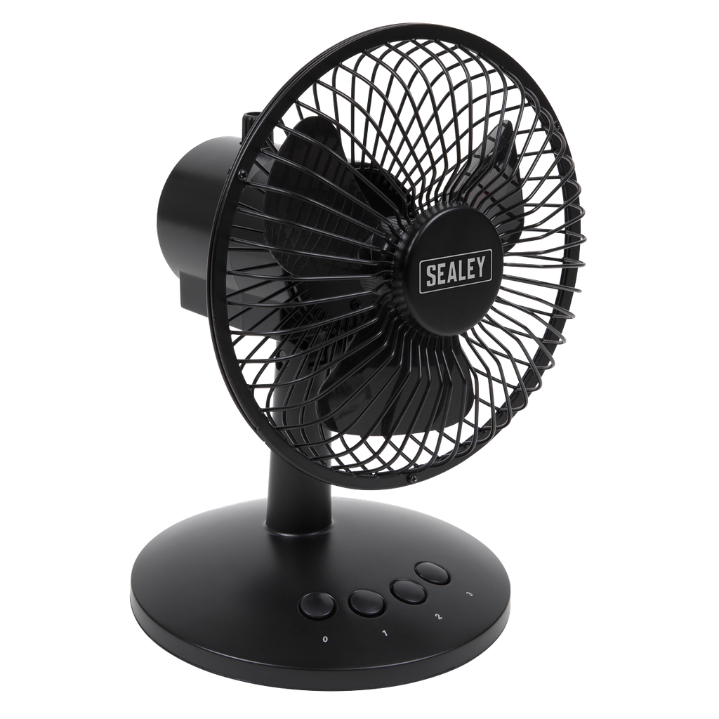 3-Speed Oscillating USB Desk Fan 6"