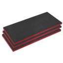 Easy Peel Shadow Foam® 1200 x 550 x 50mm, Red/Black - Pack of 3
