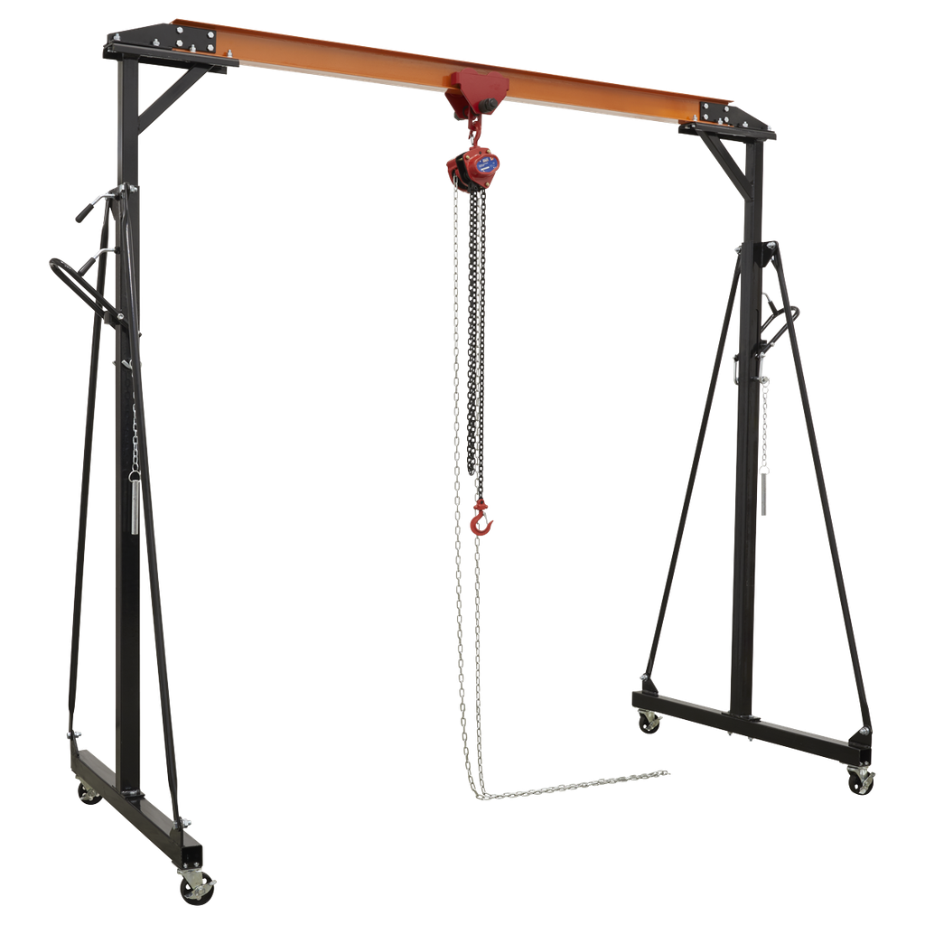 Portable Lifting Adjustable Gantry Crane 0.5 Tonne & Hoist Combo