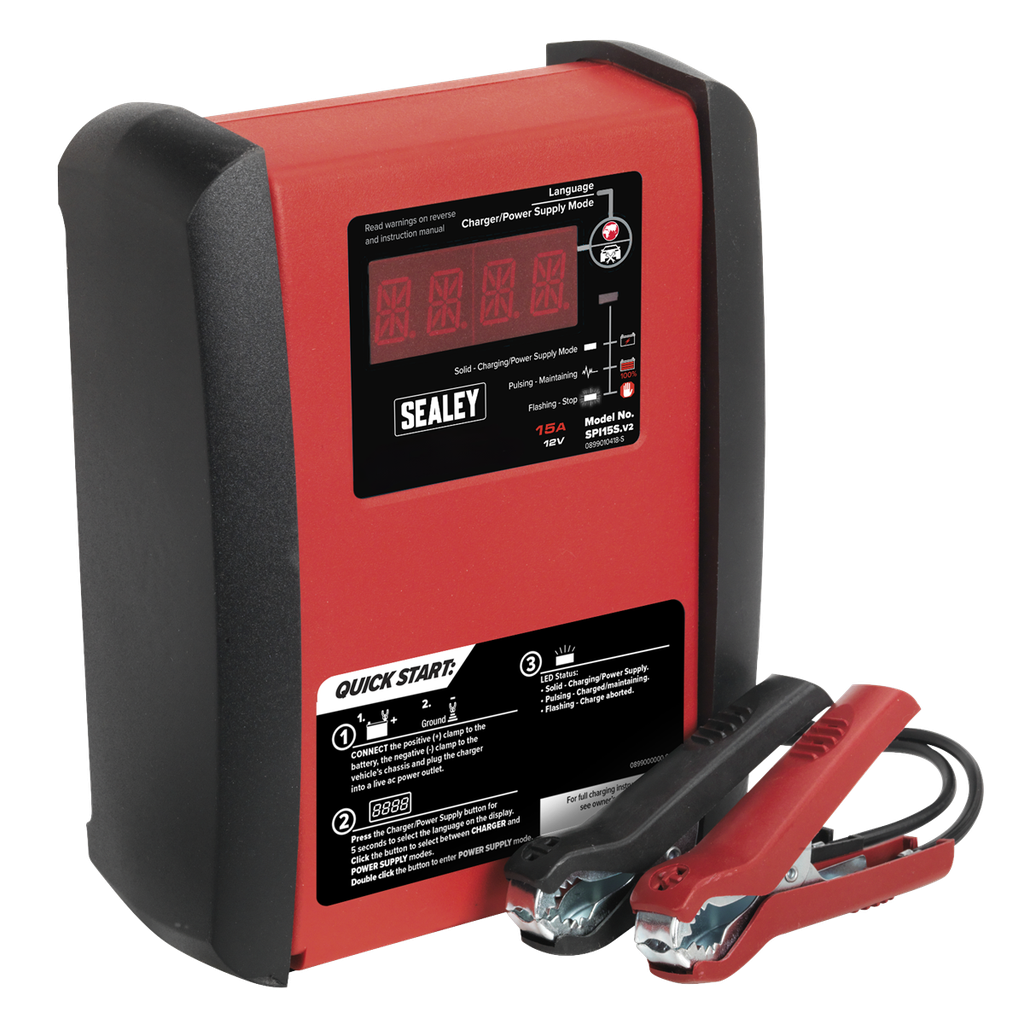 12V Intelligent Speed Charge Battery Charger/Maintainer 15A