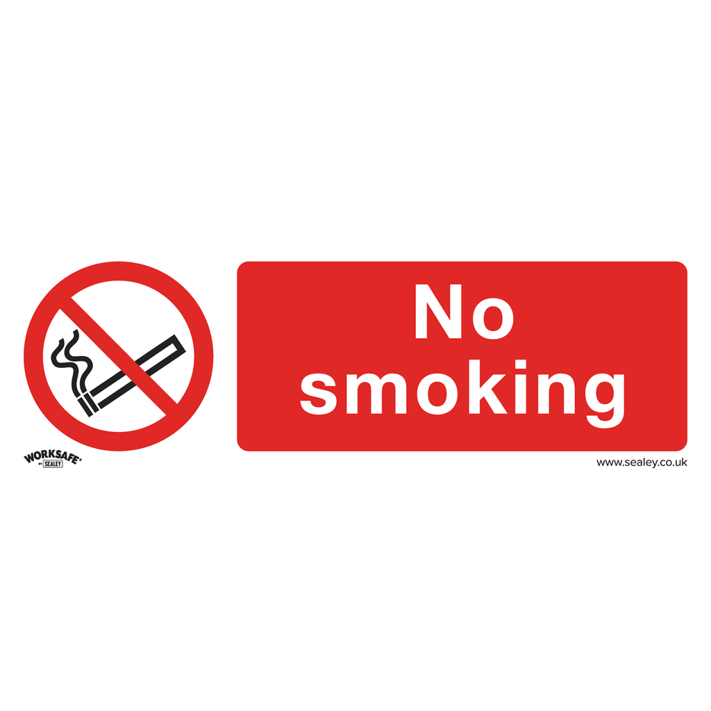 Worksafe® No Smoking Safety Sign, Rigid Plastic - Pack of 10