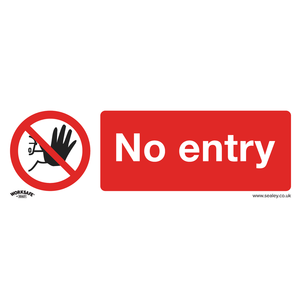 Worksafe® No Entry Safety Sign - Rigid Plastic