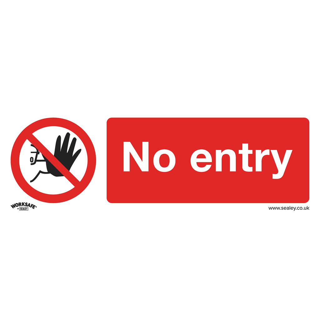 Worksafe® No Entry Safety Sign - Self-Adhesive Vinyl