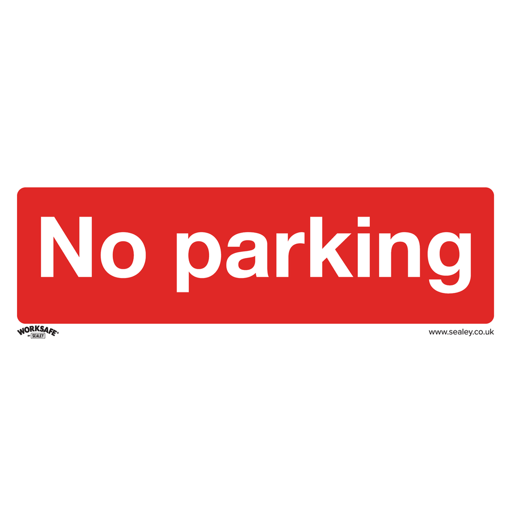 Worksafe® No Parking Safety Sign, Self-Adhesive Vinyl - Pack of 10
