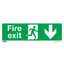 Worksafe® Fire Exit (Down) Safety Sign - Self-Adhesive Vinyl