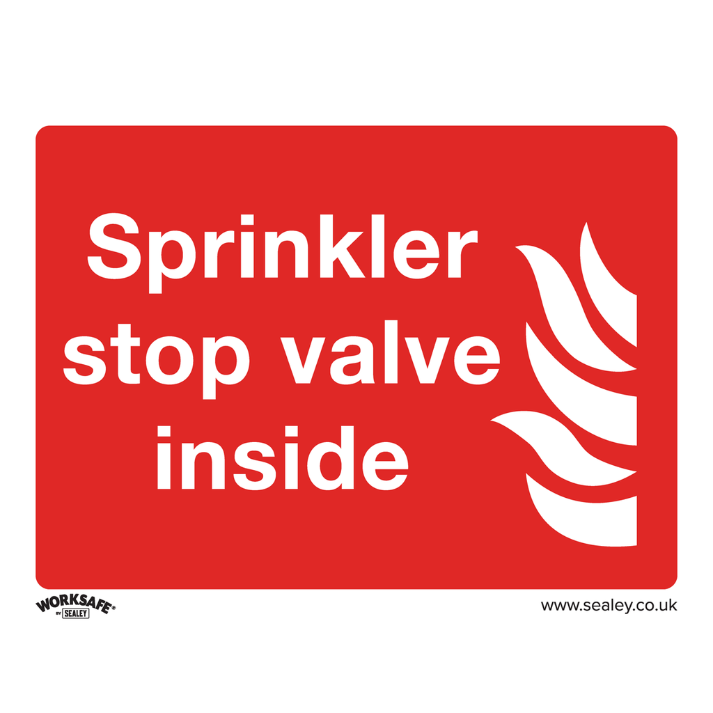 Worksafe® Sprinkler Stop Valve Safety Sign, Rigid Plastic - Pack of 10