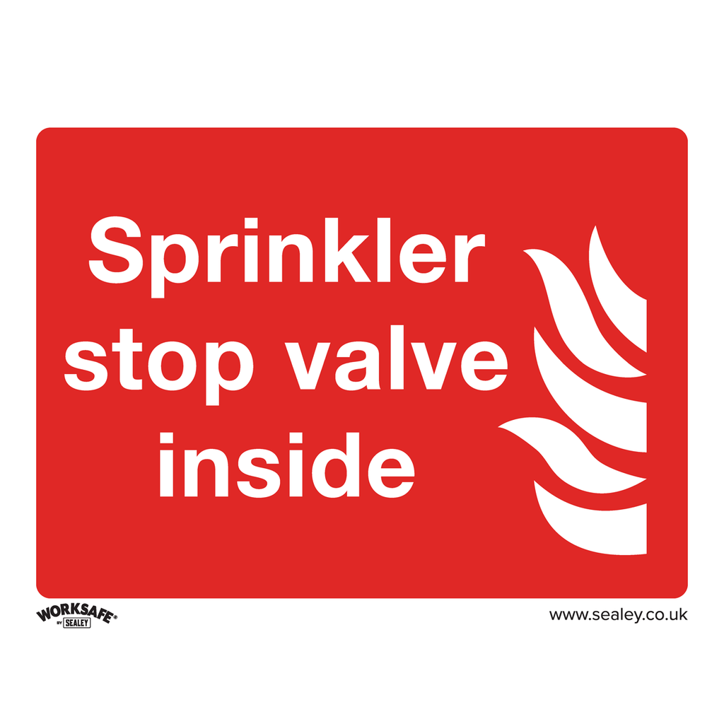 Worksafe® Sprinkler Stop Valve Safety Sign - Self-Adhesive Vinyl